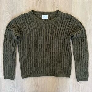 Sienna Sky Textured Knit Sweater in Olive